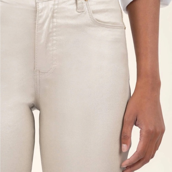 Kut from the Kloth Charlize Metallic Coated High Rise Cigarette Leg Pants - Picture 5 of 9
